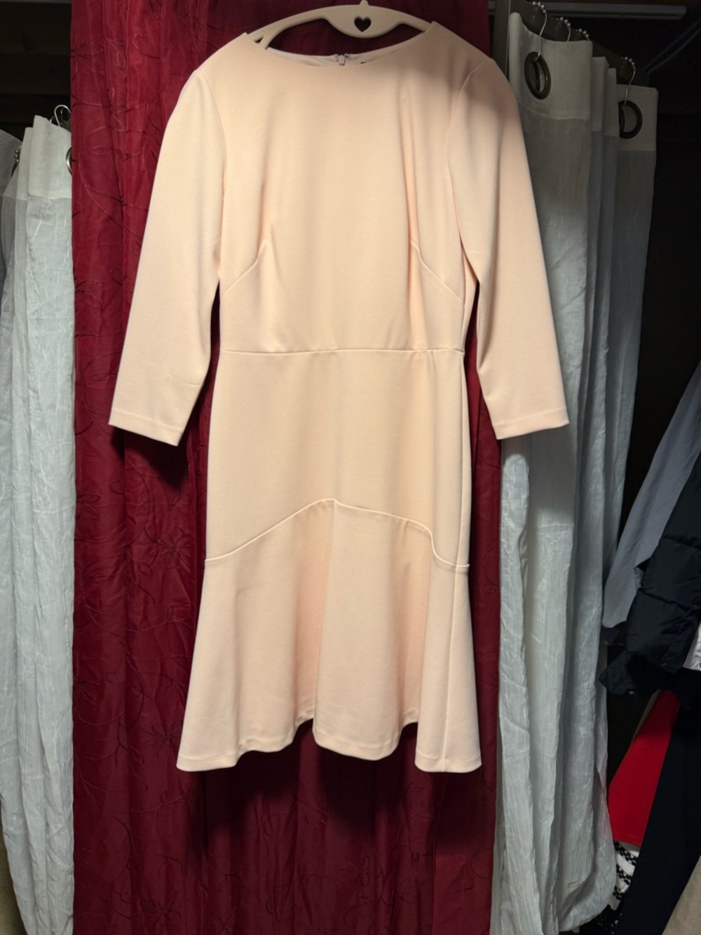 Ralph Lauren Soft Pink Long-Sleeve Fit-and-Flare Dress - Picture 2 of 7